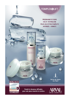 Ligne de produits cosmétiques suisses à l'eau de glacier